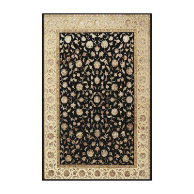 Tapis décoratif de style oriental noir Lia