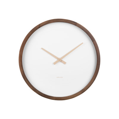 Analogue Quartz Movement / Crystal Tabletop Clock in Dark Brown Wood