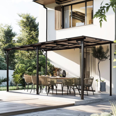10' X 14' Metal Roof Gazebo - Strong For Patio, Deck, Backyard Space Outdoor Awning, Pergola Backyard, Construction, 60Lbs/M2 Load Support