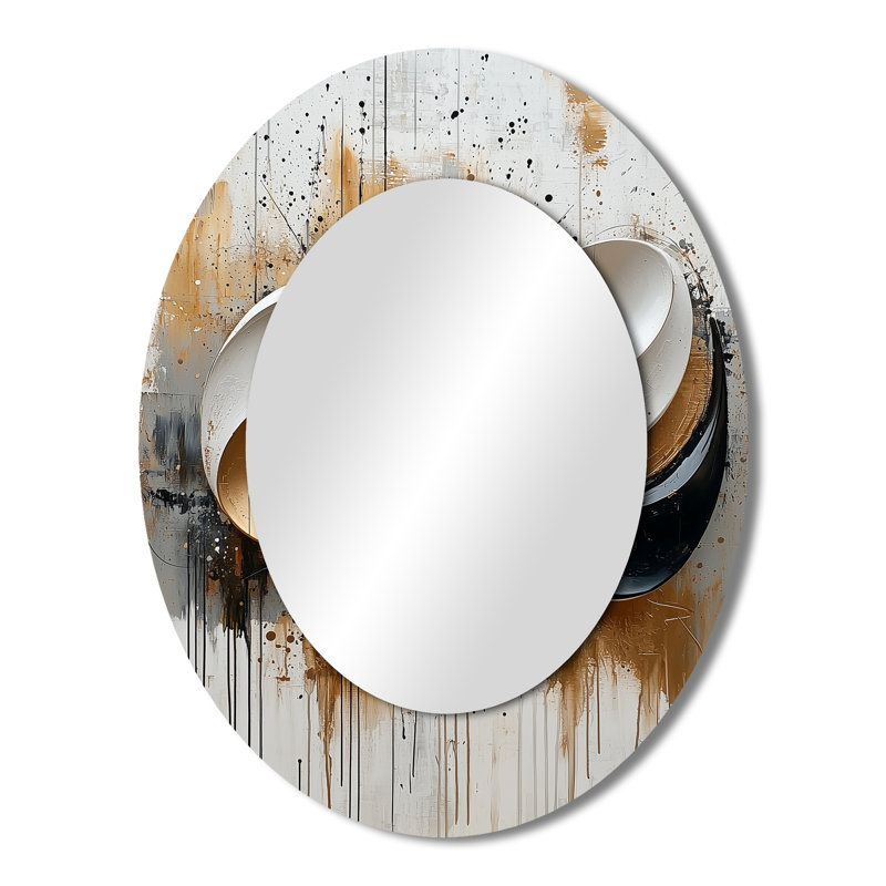 Miroir mural noir et blanc Organic Fusion II, 43 po x 33 po