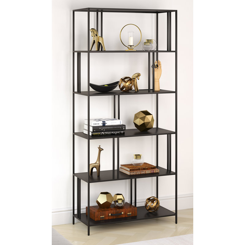 193cm H x 86.3cm W Steel Standard Bookcase, Blackened Bronze
