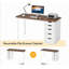 Bureau d'ordinateur avec 5 tiroirs, bureau à domicile rustique brun avec rangement pour ordinateur portable 47 po Table d'écriture pour petits espaces