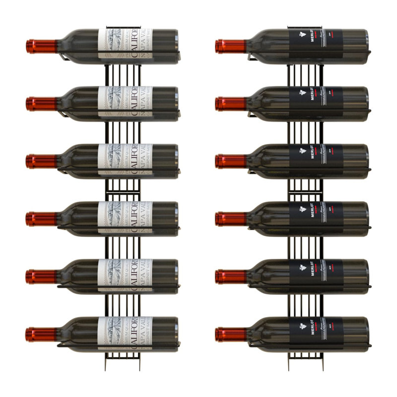 12 Bottle Wine Bottle Rack Black