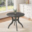 Table de salle à manger ronde avec base à piédestal cannelée, finition chêne gris ardoise, sièges 4, 39,4 pouces, bois massif, style traditionnel