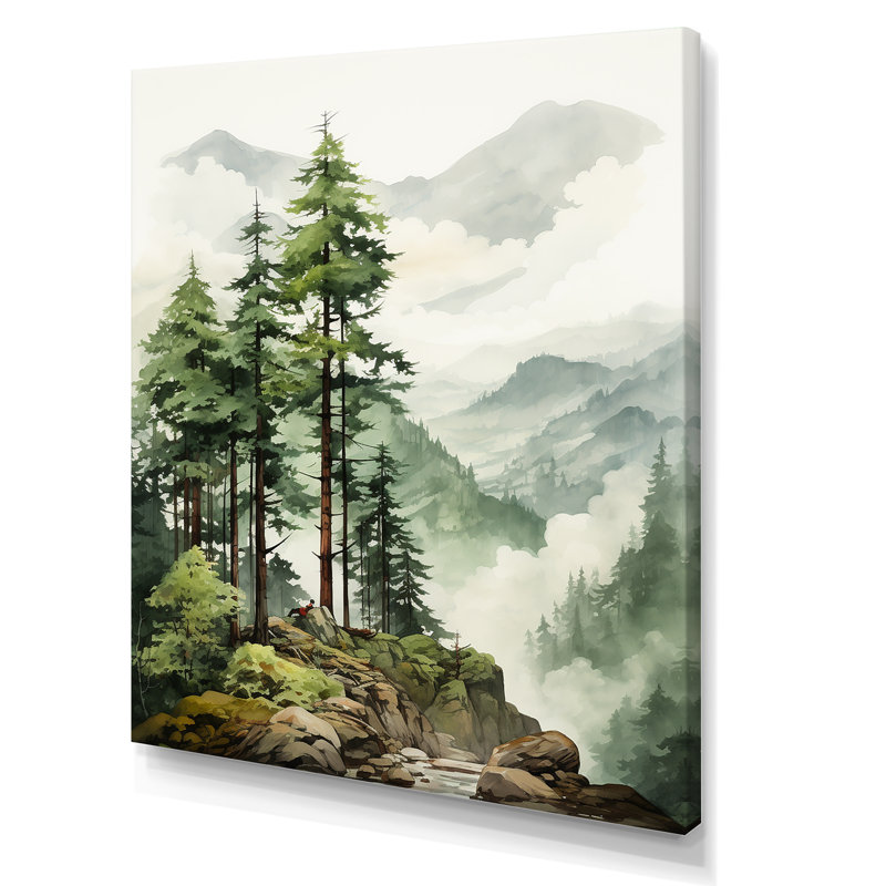 «Softwood Redwood Trees In Us Forest II», reproduction sur toile encadrée, Toile tendue, 20" H x 12" W