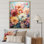 Zinnias Mute Tone Field sur impression sur toile