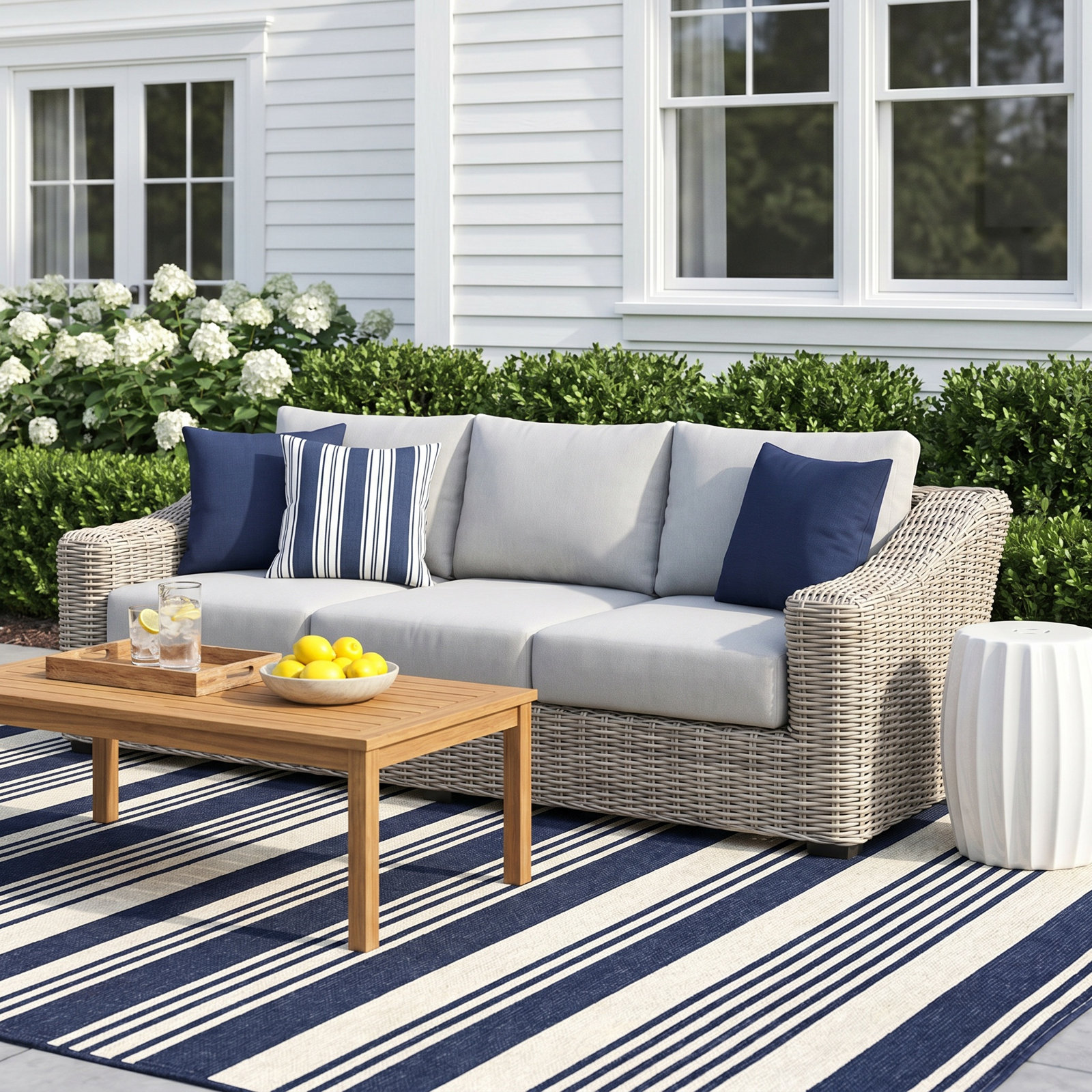 Sommer 91" Patio Sofa, Light Gray