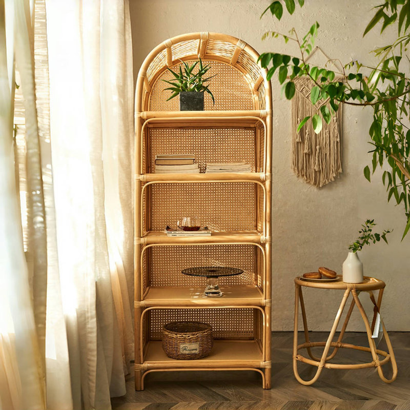 Modern and Simple Rattan Display Cabinet