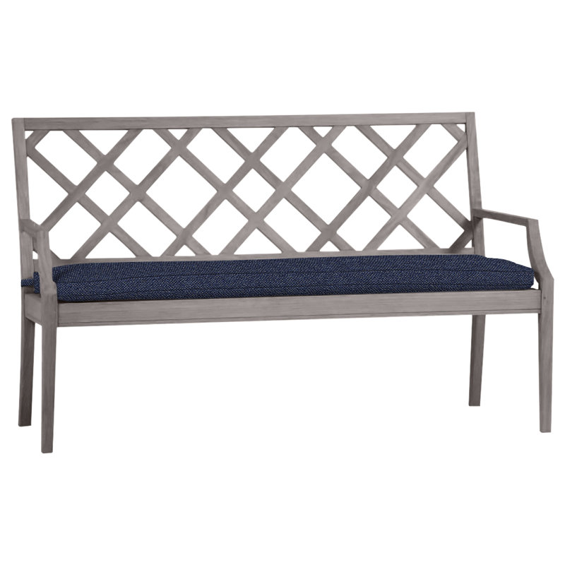 Banc d'extérieur en teck Haley, Huître teck, Pas de soudure, Indigo Intermix