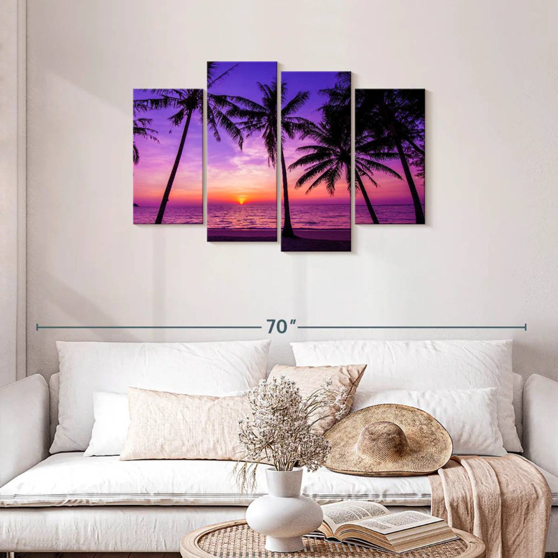 Gillard, mauve, rose, coucher de soleil, H 27 po x l 43 po
