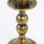 Ensemble de 3 chandeliers vintage noirs et dorés en fer de style antique, pour foyer et table.