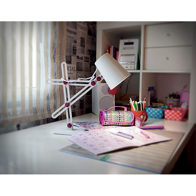 Merced Metal Desk Lamp, Purple/White