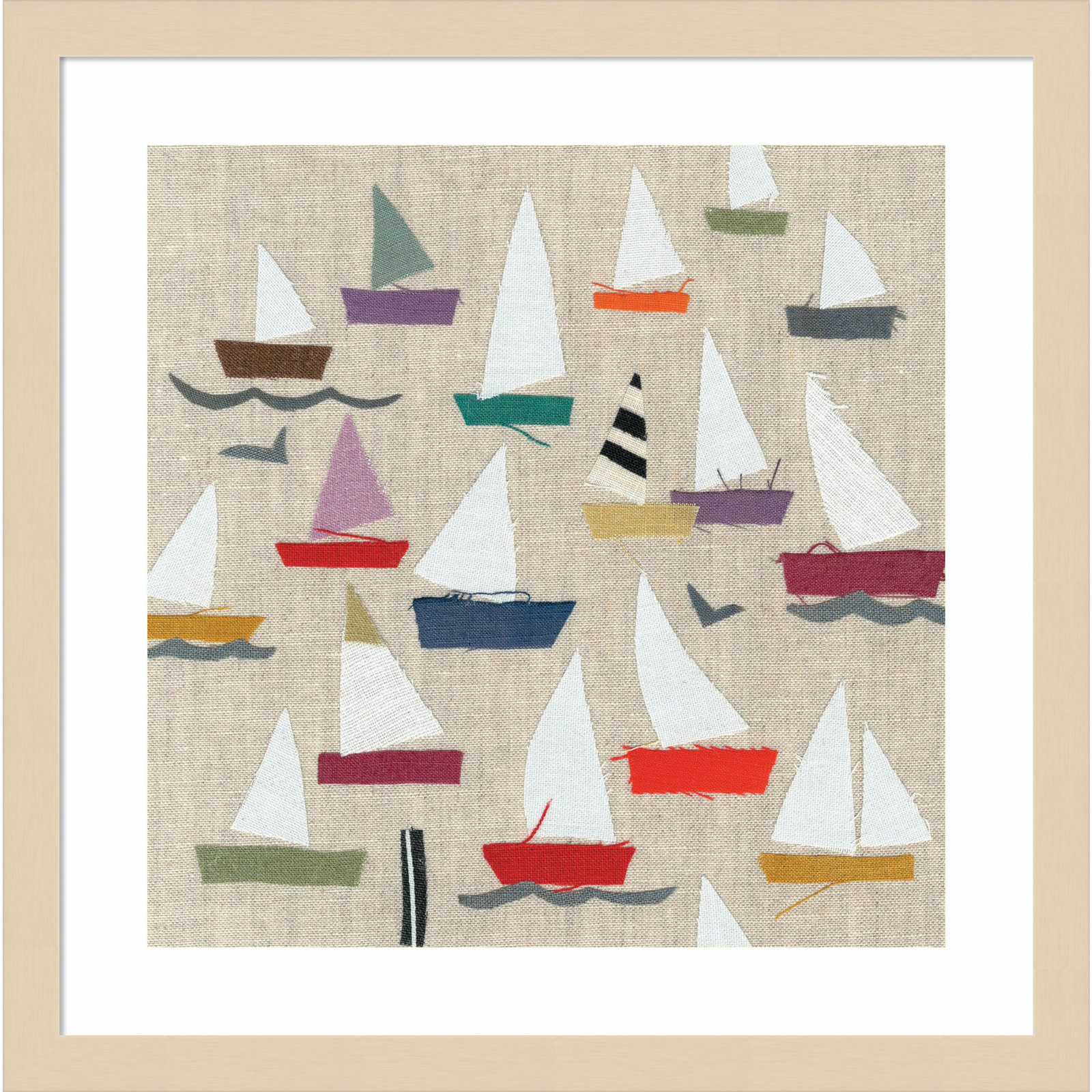 Plain Sailing Print by Jenny Frean, Brown, 17" H x 17" W x 1" D