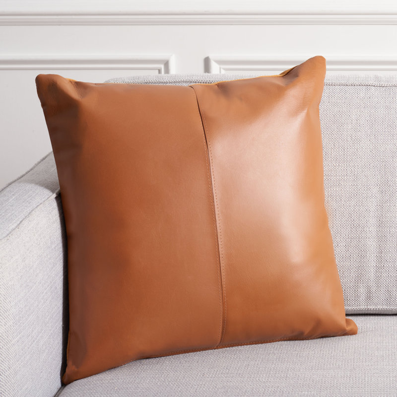 Norwell Leather/Suede Throw Pillow