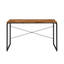 Bureau d'écriture avec structure en métal et finition chêne de style industriel pour le bureau à domicile, l 47 po de largeur, 22 po de profondeur, 28 po de hauteur, 1 bureau