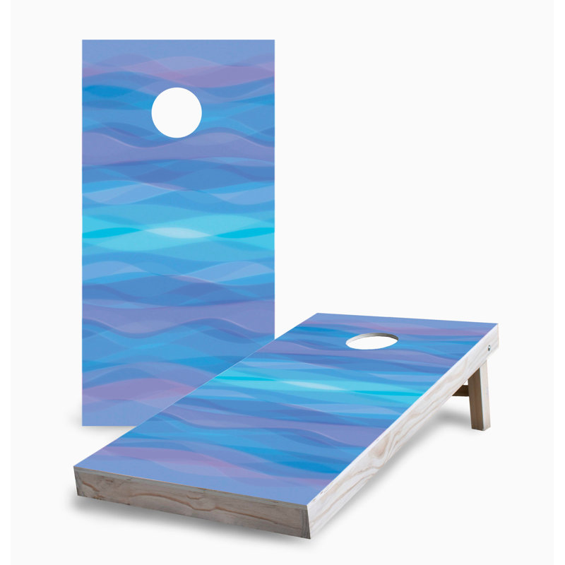 Modern Waves 2x4 Cornhole Board Set | Includes (2) Boards (8) Bags & Optional Accessories, NO Accessories