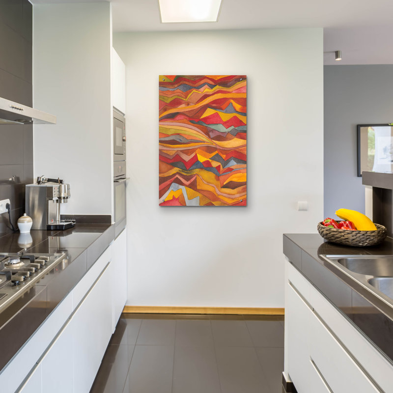 «Painted Desert 1» par Cheryl Warrick, art mural en verre acrylique, H 36 po x l 24 po x P 0,2 po