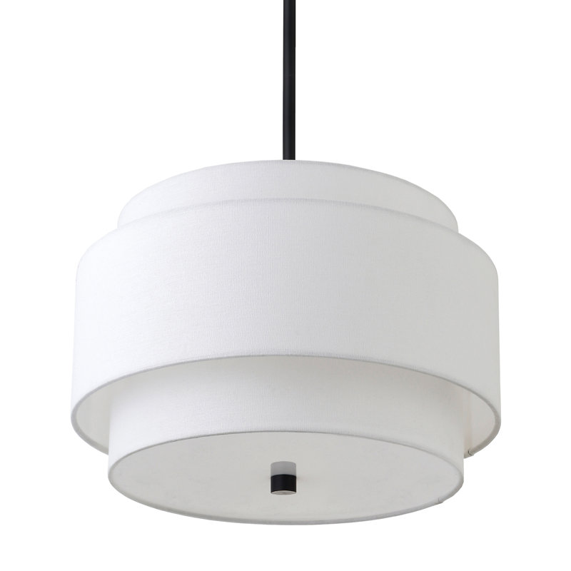 Solomon 2 - Light Drum Pendant, Satin Black, White
