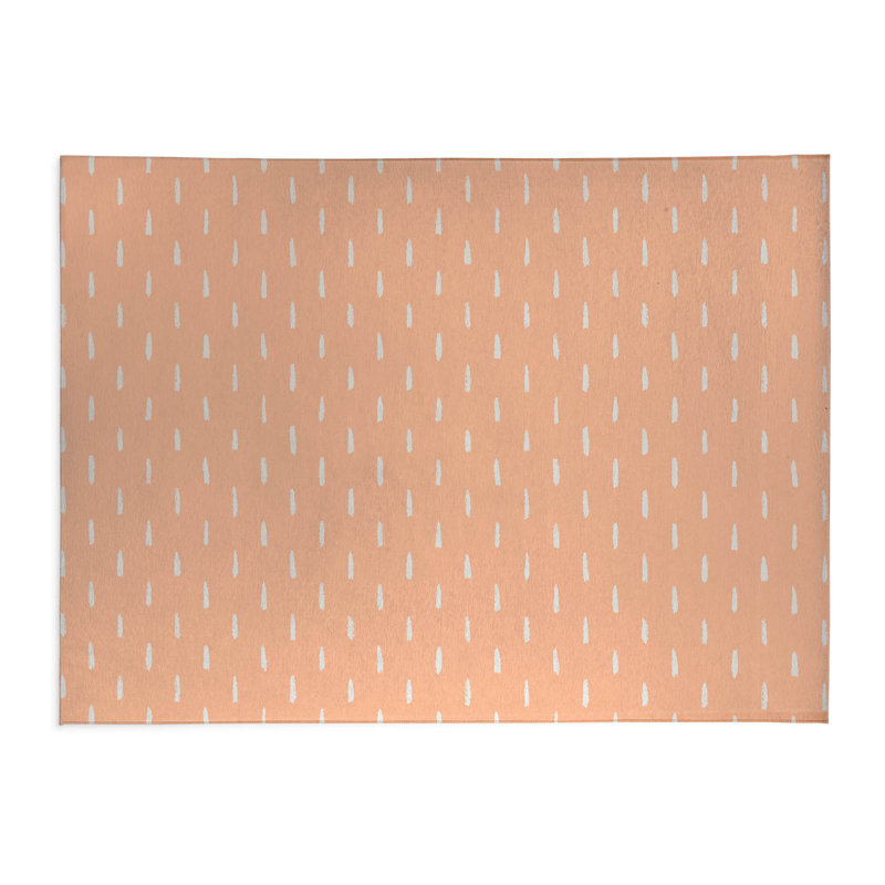 Long Drop Kids Play Mat, Rectangle 60" x 84", Peach/Orange