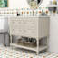 Ensemble de meuble-lavabo autoportant de 36 pouces avec lavabo en céramique et rangement réglable Ellishia-2077591130
