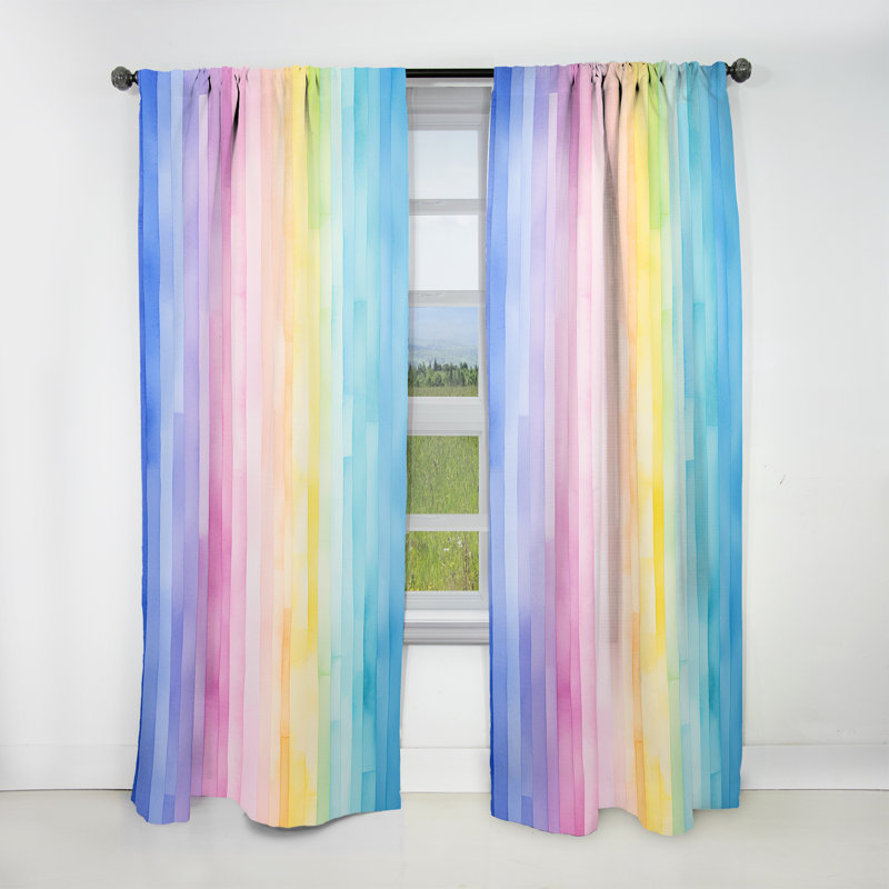 Tulsi Rainbow Scenery Minimalisme Harmony - Rideau en velours traditionnel - obscurcissant - 1 panneau, L 52 po x L 63 po