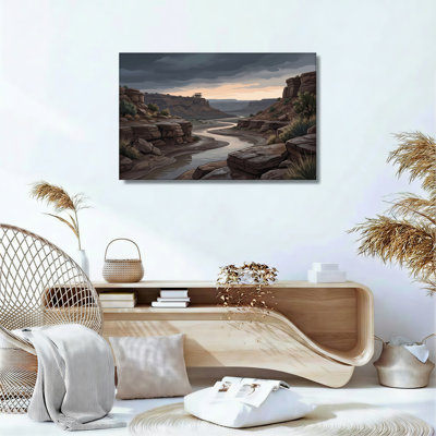 Ensemble de 1 tableau sur toile représentant un canyon désertique