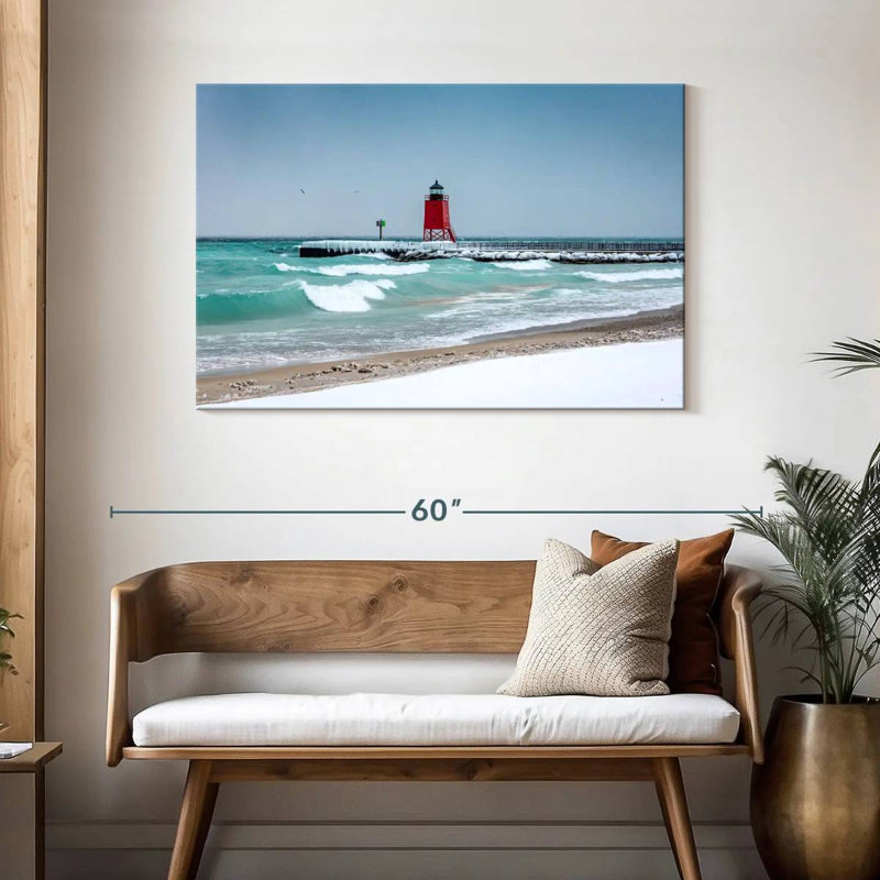 Vue du phare de Charlevoix, H 30 po x l 45 po