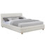 Grand lit avec tissu en molleton doux et tête de lit à grille, conception contemporaine à profil bas, cadre de chambre à coucher, bois, cadre de revêtement moderne à plateforme, bois d'ingénierie,