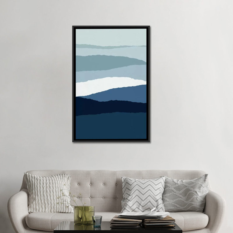 «Abstract II», impression sur toile, Toile avec cadre noir, Pas de tapis, H 48 po x l 32 po x P 1,5 po