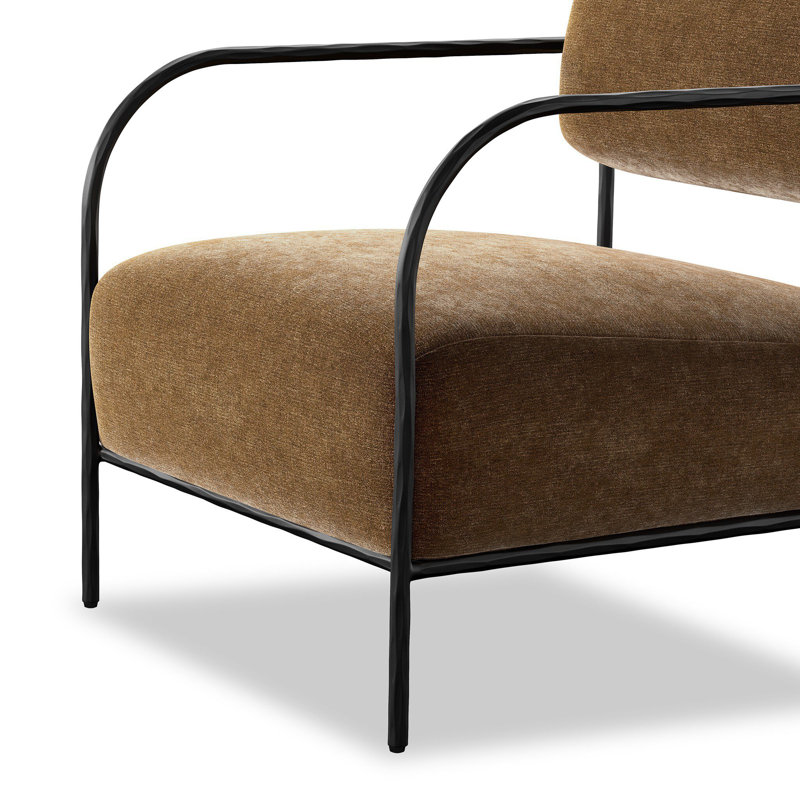 Fenn Chair-Champagne Mongolian Fur, Altair Mushroom