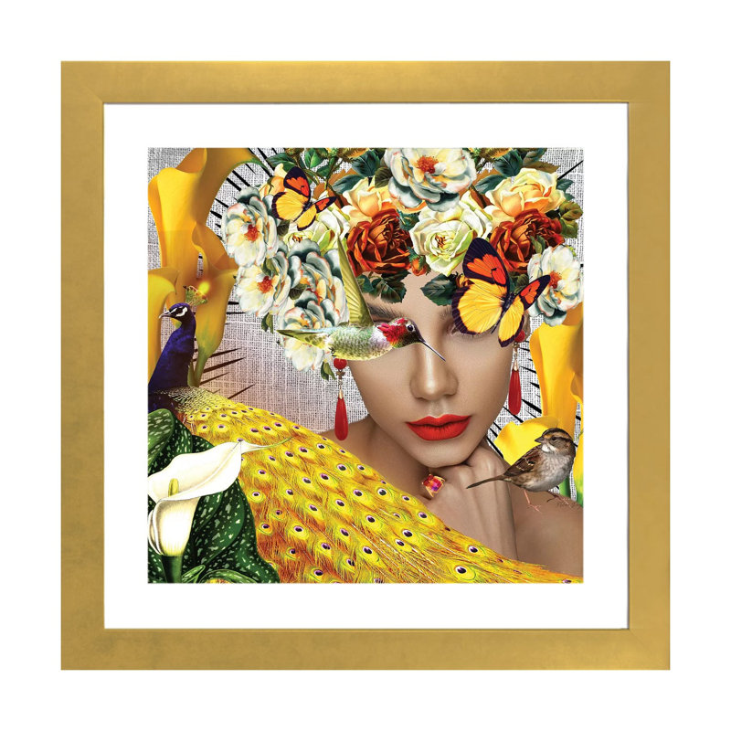 «Jasmine in Bloom» par Yvonne Coleman Burney - impression d'art graphique, Blanc, H 16 po x l 16 po x p 1 po