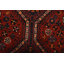 Tapis rouge rétro en laine noué à la main 3 pi 4 po x 9 pi 7 po Tribal Vintage