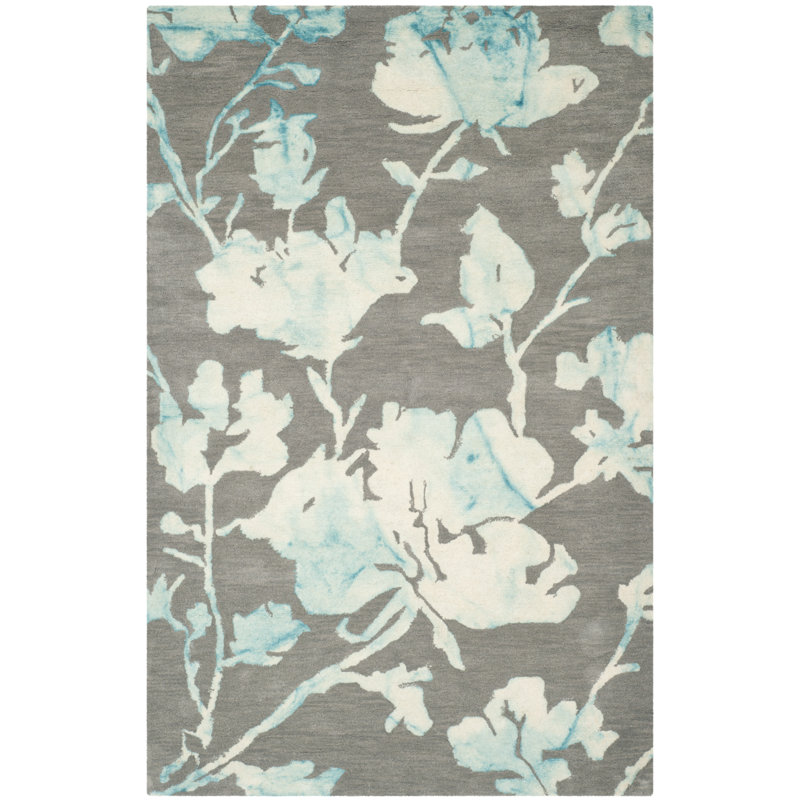 Coleman Hand Tufted Wool Floral Rug, Rectangle 2' x 3'