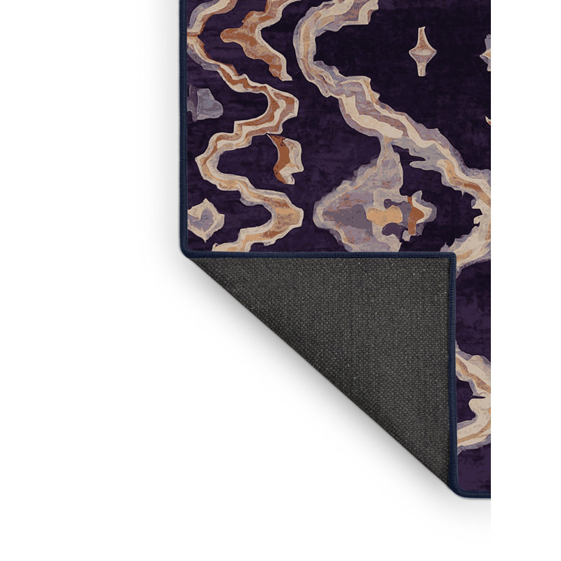 Tapis mauve soyeux et moelleux, Rectangle 2 pi x 3 pi