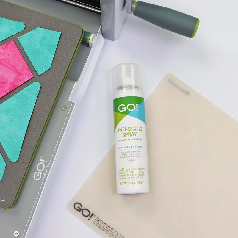 This changes everything! Say goodbye to static building up on your fabric as you send it through your GO! Cutter. This spectacular spray will cut down static in a big way to make cutting with your dies easier than ever.