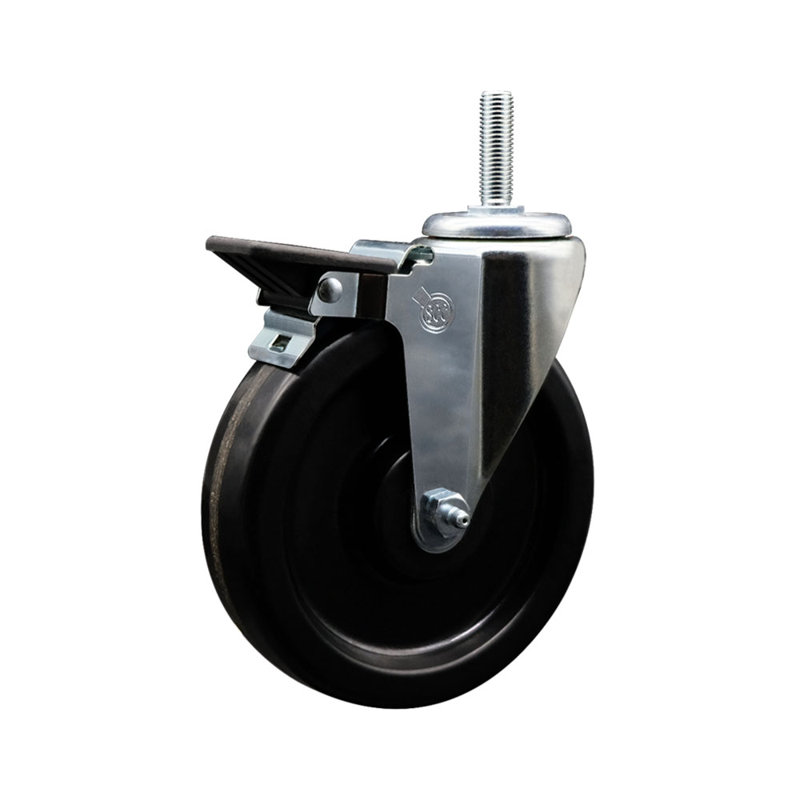 3/8 Inch Threaded Stem Caster Set with Brake