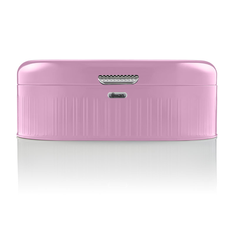 Swan Retro Bread Bin, Generous Storage Capacity, Easy-Opening Lid, One Size, Pink