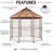 Pet Gazebo 8 ft. Outdoor Dog Kennel with Double Door and Shade Canopy-69682216-69682213