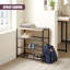 3 Tier Metal Shoe Rack with Wooden Seat Hallway Bench Storage Organiser Stand