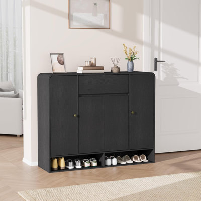 Armoire à chaussures 47,2 po avec 4 portes et 1 tiroir
