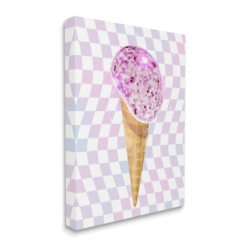 Toile à carreaux crème glacée sur toile disco par Ziwei Li, H 40 po x l 30 po