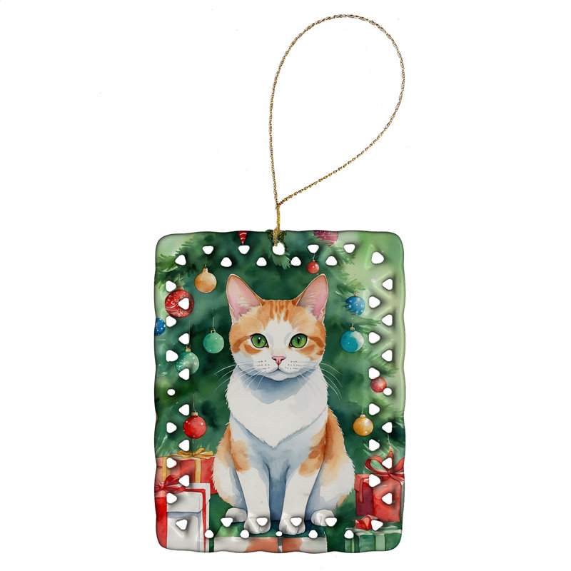 Ornement en porcelaine japonaise, Chat Bobtail japonais