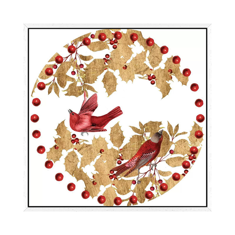 Bird Christmas Collection C, 93.98 cm H x 93.98 cm W, White