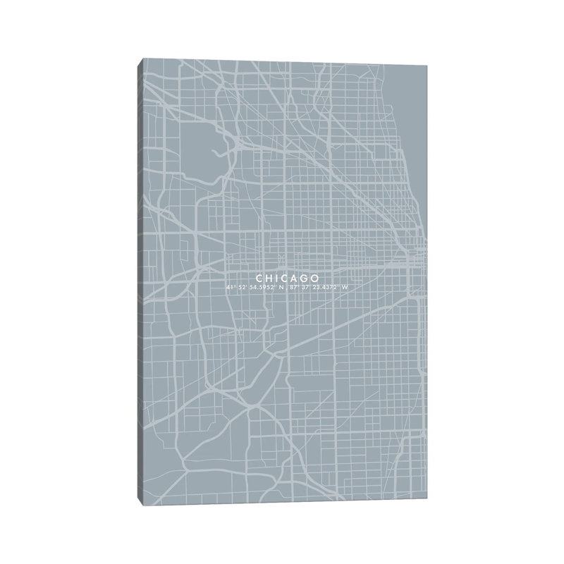 Chicago City Map - Wrapped Canvas Print, 66.04 cm H x 45.72 cm W
