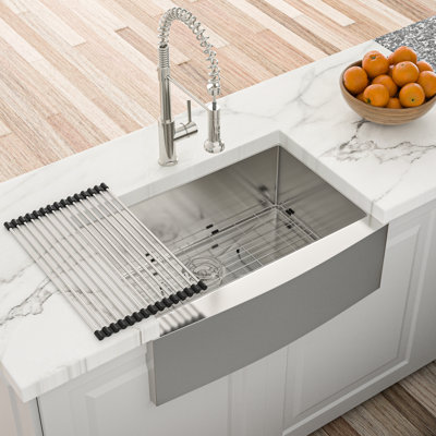 Évier de cuisine 27 pouces, acier inoxydable 16G T304, conception, bassin profond de 10 po, tampon de condensation, 27 po x 21 po x 10 po 10 27 po x 21 po x 10 po, coin R10 de calibre 16, insonorisation