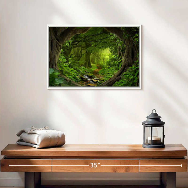 Jungle tropicale du sud-est asiatique, Cadre flottant blanc, 19 po x 13 po