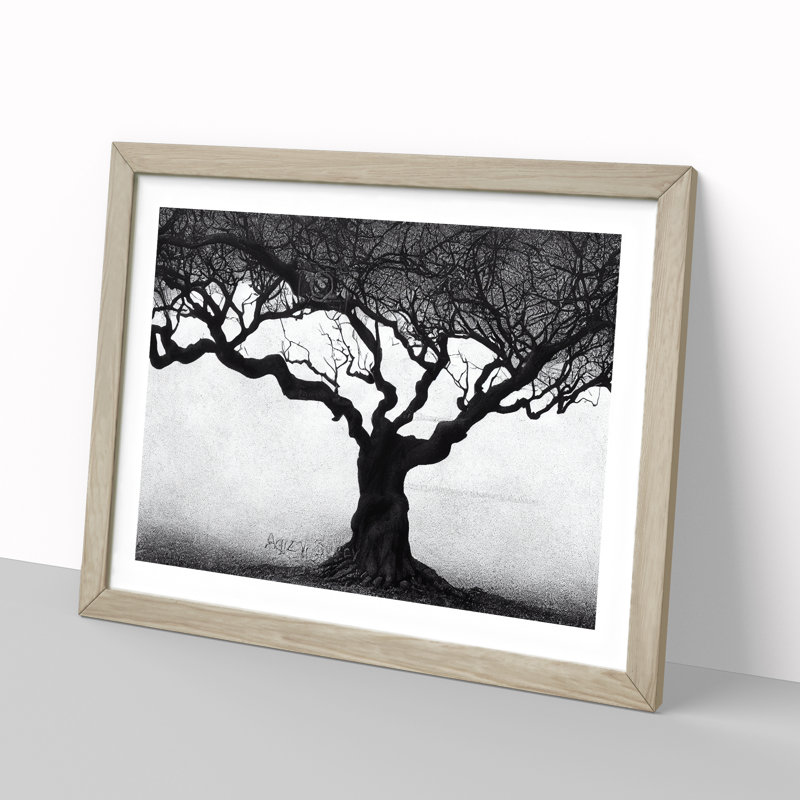 Shimmering Trees - Framed Print, 34cm H x 46cm W x 2cm D, Oak