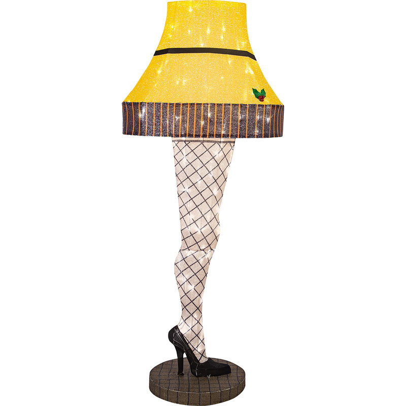Yellow Polyester LED Leg Lamp Sculpture for Indoor Decoration