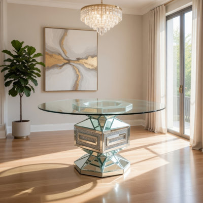 Round Glass Top Dining Table