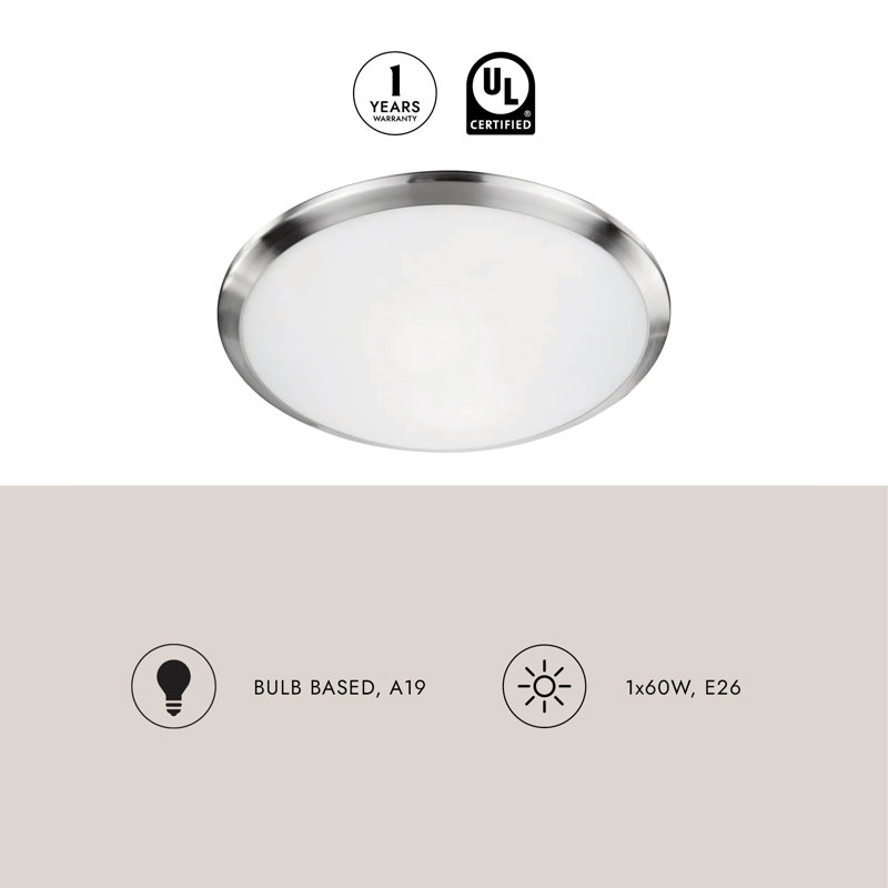 Malta 1 - Light Flush Mount, Brushed Nickel